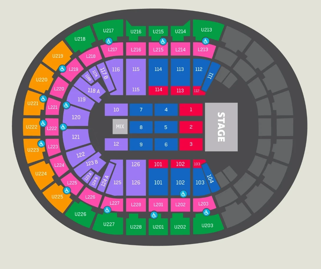 Mapa de asientos del Coliseo de Puerto Rico